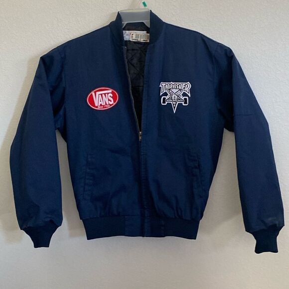 ARAMARK Men’s Full Zip Quilted Lined Navy Jacket - Picture 1 of 8